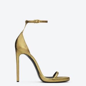 Saint Laurent Jane gold bronze sandals PLEASE READ